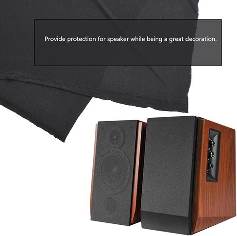 Byged 170x50 سم قماش شبكة مكبر الصوت، قماش قماش مكبر الصوت الأسود، غطاء واقي مقاوم للغبار لمكبرات الصوت المنزلية، مكبرات الصوت الكبيرة (أسود) in Kuwait