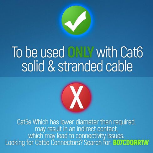 EMS RJ45 Cat6 تمر عبر الموصلات وأحذية تخفيف الضغط، ألوان متنوعة - عبوة من 50/50 | EZ لتجعيد المكونات المعيارية لكابل شبكة UTP الصلبة أو المجدولة in Kuwait