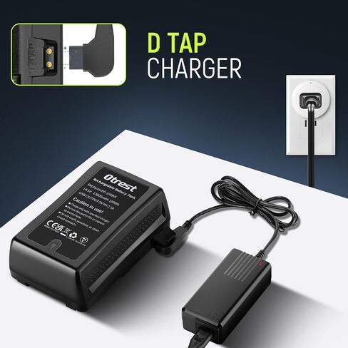 بطارية OTREST 13200 مللي أمبير على شكل V، BP-190WS 14.8 فولت 190 وات في الساعة بطارية ليثيوم أيون قابلة لإعادة الشحن مع شاحن مخرج D Tap وكابل لإضاءة LED لبث الفيديو متوافق مع كاميرا فيديو Sony BMPCC in Kuwait