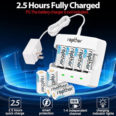 بطاريات ليثيوم Rapthor 123A 900 مللي أمبير في الساعة 8 عبوات، متوافقة مع كاميرات Arlo اللاسلكية والمصابيح الكاشفة ونظام إنذار المستشعرات الذكية (550 دورة) in Kuwait