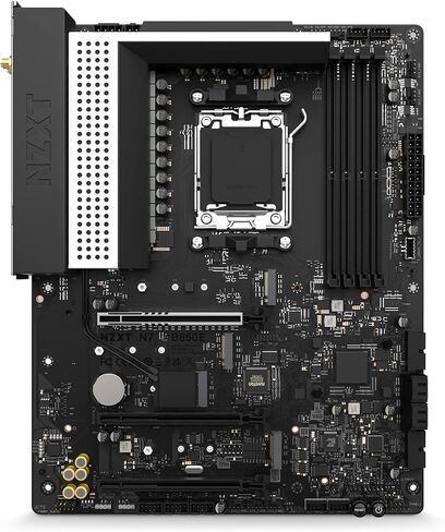 NZXT N7 B650E - N7-B65XT-B1 - مجموعة شرائح AMD B650 (تدعم وحدات المعالجة المركزية AMD 7000 Series) - اللوحة الأم للألعاب ATX - درع الإدخال/الإخراج الخلفي المدمج - اتصال Wifi 6 - أسود in Kuwait