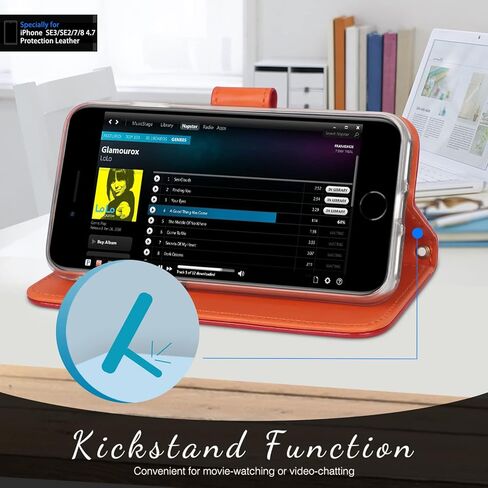 FYY Designed for iPhone SE Case 2022 (3rd Gen) / 2020 (2nd Gen) / 7 / 8 , Luxury PU Leather Wallet Phone Case with Card Holder Flip Kickstand Cover Rose Gold in Kuwait