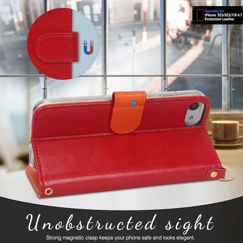 FYY Designed for iPhone SE Case 2022 (3rd Gen) / 2020 (2nd Gen) / 7 / 8 , Luxury PU Leather Wallet Phone Case with Card Holder Flip Kickstand Cover Rose Gold in Kuwait