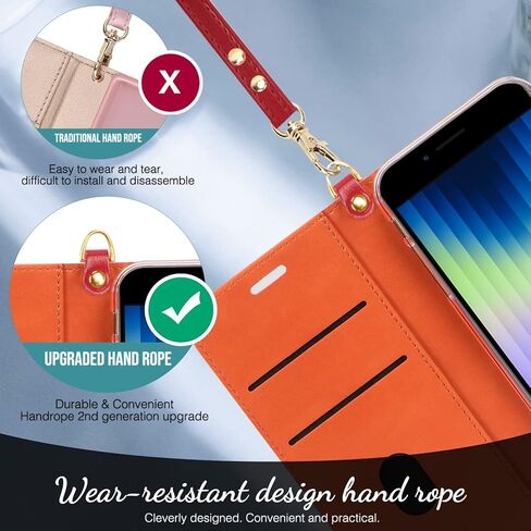 FYY Designed for iPhone SE Case 2022 (3rd Gen) / 2020 (2nd Gen) / 7 / 8 , Luxury PU Leather Wallet Phone Case with Card Holder Flip Kickstand Cover Rose Gold in Kuwait