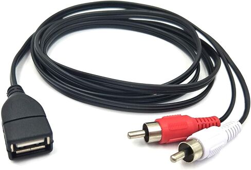 كيبل محول مركب USB 2.0 ايه انثى الى 2 ار سي ايه ذكر مزدوج على شكل حرف Y من هالوكني - 5 قدم (USB F/2RCA M) in Kuwait