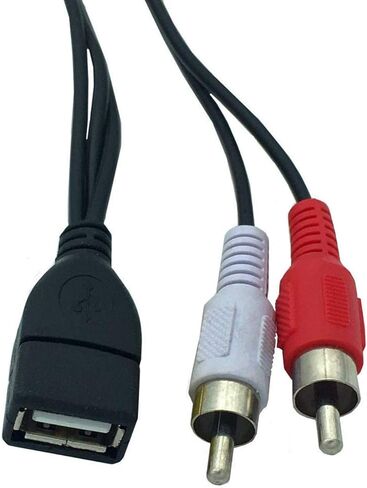 كيبل محول مركب USB 2.0 ايه انثى الى 2 ار سي ايه ذكر مزدوج على شكل حرف Y من هالوكني - 5 قدم (USB F/2RCA M) in Kuwait