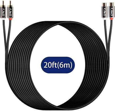 J&D 2 RCA Extension Cable, RCA Male to Female Stereo Cable, 3 ft in Saudi Arabia