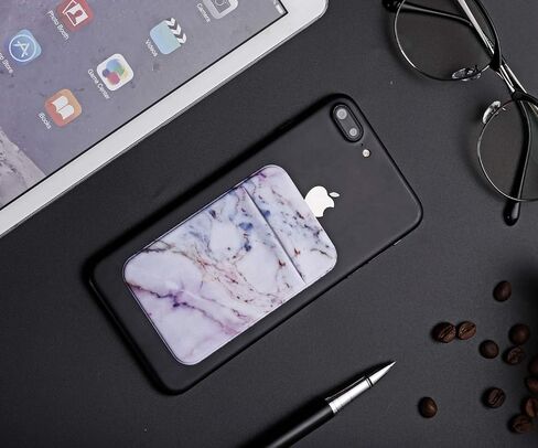 2Pack Marble Adhesive Phone Pocket,Cell Phone Stick On Card Wallet Sleeve,Credit Cards/ID Card Holder(Double Secure) with Sticker for Back of iPhone,Android and All Smartphones-Black&Purple Marble in Kuwait