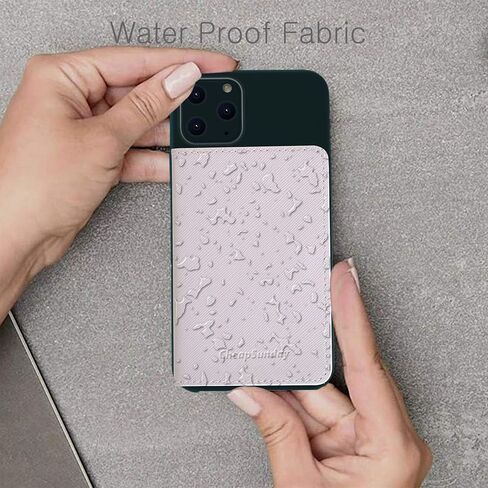 ID Card Holder for Back of Phone Leather Phone Wallet Stick On with Stand Flip Waterproof Leather Adhesive Wallet for Most Cellphones (Black) in Kuwait