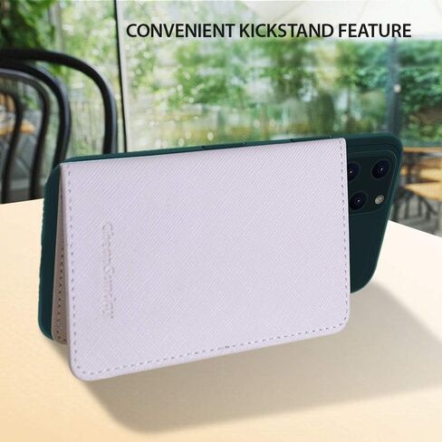 ID Card Holder for Back of Phone Leather Phone Wallet Stick On with Stand Flip Waterproof Leather Adhesive Wallet for Most Cellphones (Black) in Kuwait