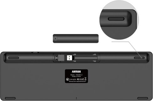 Arteck 2.4G Wireless Keyboard Ultra Slim Full Size Keyboard with Numeric Keypad and Media Hotkey for Computer/Desktop/PC/Laptop/Surface/Smart TV and Windows 10/8/ 7 Built-in Rechargeable Battery in Saudi Arabia