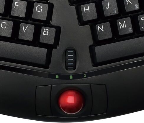 Adesso WKB-3150UB - Wireless Ergonomic Keyboard with Built-in Removable Trackball and Scroll Wheel, Split Key, Long Battery Life, Small and Portable -Compatible for Laptop/Desktop/PC/Windows XP/7/8/10 in Saudi Arabia