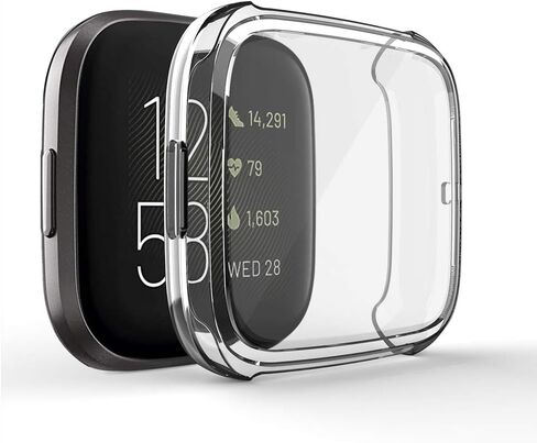 3 Pack Screen Protector Case, GHIJKL Ultra-Thin Slim Soft TPU Protective All-Around Full Cover Bumper Shell Compatible Fitbit Versa 2 Fitbit Versa 2 Smart Watch, Clear in Kuwait