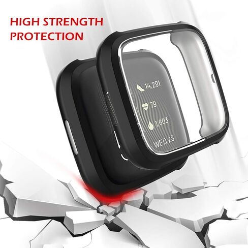 3 Pack Screen Protector Case, GHIJKL Ultra-Thin Slim Soft TPU Protective All-Around Full Cover Bumper Shell Compatible Fitbit Versa 2 Fitbit Versa 2 Smart Watch, Clear in Kuwait