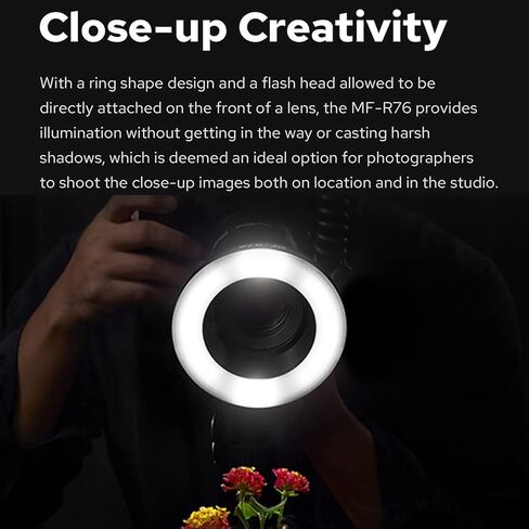 فلاش حلقة صغيرة LED Godox MF-R76 مع بطارية ليثيوم أيون 2600 مللي أمبير في الساعة وحلقات محول شاشة LCD لكاميرا Canon Sony Nikon Fuji Olympus Panasonic Pentax Flash Speedlight Speedlite Light in Saudi Arabia