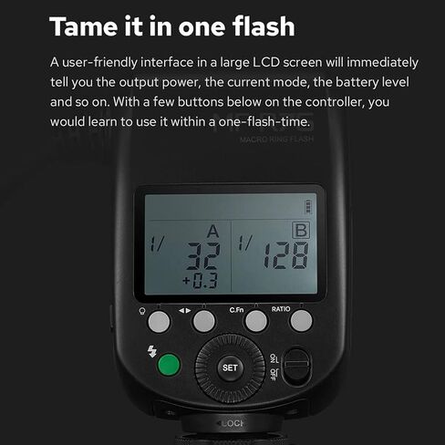 فلاش حلقة صغيرة LED Godox MF-R76 مع بطارية ليثيوم أيون 2600 مللي أمبير في الساعة وحلقات محول شاشة LCD لكاميرا Canon Sony Nikon Fuji Olympus Panasonic Pentax Flash Speedlight Speedlite Light in Saudi Arabia