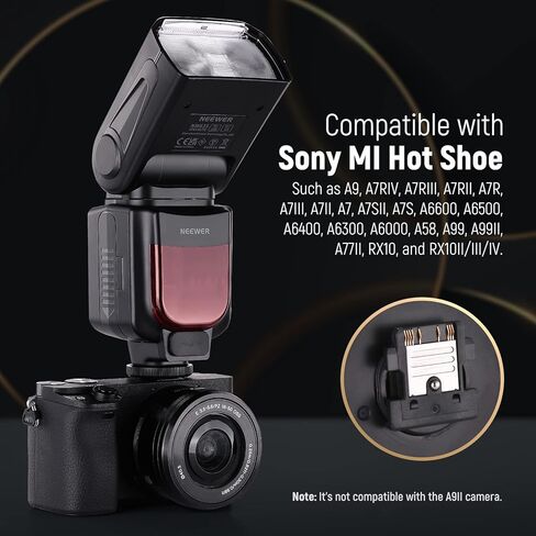 NEEWER NW635 TTL GN58 فلاش كاميرا Speedlite متوافق مع كاميرات Sony MI Hot Shoe عديمة المرآة A9 A7RIV/III/II A7III/II A7SII A6600 A6500 A6400 A6300 A6000 A99II A77II RX10II/III/IV in Kuwait