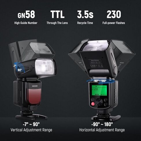 NEEWER NW635 TTL GN58 فلاش كاميرا Speedlite متوافق مع كاميرات Sony MI Hot Shoe عديمة المرآة A9 A7RIV/III/II A7III/II A7SII A6600 A6500 A6400 A6300 A6000 A99II A77II RX10II/III/IV in Kuwait