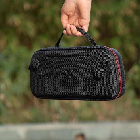 حقيبة مفاتيح كبيرة للغاية لنظام ألعاب نينتندو سويتش، تناسب لوحة هوري سبليت برو أو وحدة تحكم نينتندو برو، محول تيار متردد لشاحن الحائط 8 حوامل بطاقات ألعاب - أحمر/أسود in Kuwait