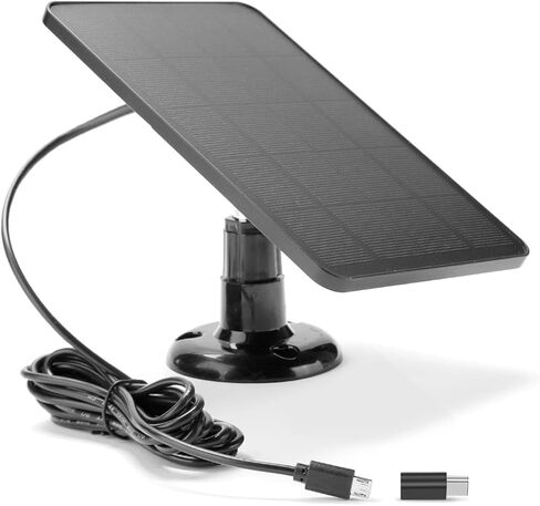 شاحن كاميرا لوحة شمسية مناسب للكاميرا الخارجية SimpliSafe، Blink Outdoor XT3 XT Blink XT2، Arlo Essential Spotlight/XL Spotlight Camera VMC2030 VMA3600 Micro USB Type-C in Kuwait