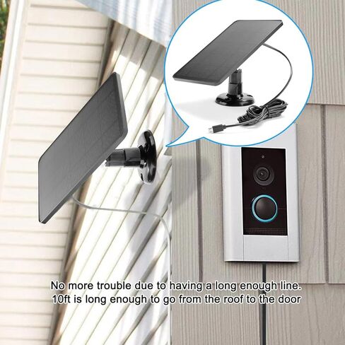 شاحن كاميرا لوحة شمسية مناسب للكاميرا الخارجية SimpliSafe، Blink Outdoor XT3 XT Blink XT2، Arlo Essential Spotlight/XL Spotlight Camera VMC2030 VMA3600 Micro USB Type-C in Kuwait