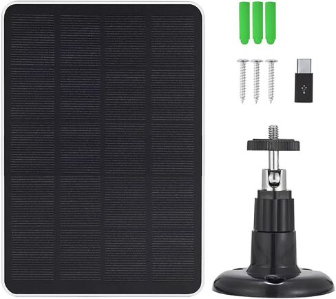 شاحن كاميرا لوحة شمسية مناسب للكاميرا الخارجية SimpliSafe، Blink Outdoor XT3 XT Blink XT2، Arlo Essential Spotlight/XL Spotlight Camera VMC2030 VMA3600 Micro USB Type-C in Kuwait