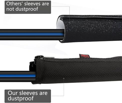 Cable Management Sleeve, Hikig Cord Organizer System - 19.5" Portable Nylon Cable Sleeve with Zipper, Wire Cover, Cable Wrap, Cord Sleeves for TV, Computer, Office, Home Entertainment, 4 Pack - Black in Kuwait