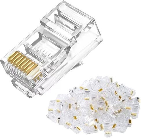 ويتوتونج محول شبكة كريستال لموصلات طرفية ار جيه 45 كات 6 قابس شبكة يو تي بي (100 قطعة/العبوة) in Kuwait