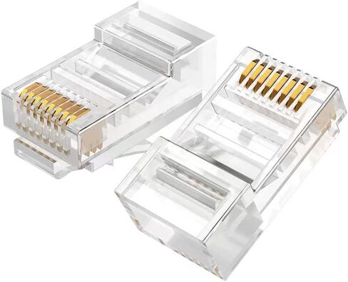 ويتوتونج محول شبكة كريستال لموصلات طرفية ار جيه 45 كات 6 قابس شبكة يو تي بي (100 قطعة/العبوة) in Kuwait