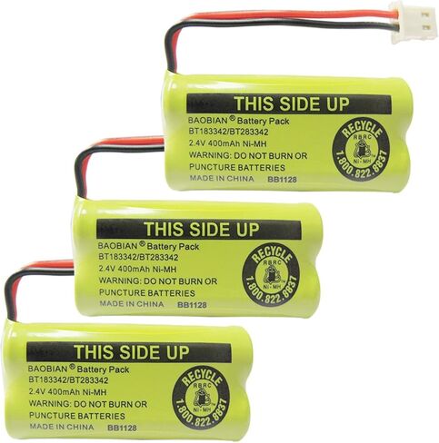 بطارية BAOBIAN BAOBIAN 2.4V 400mAh بدون أسلاك للمنزل متوافق مع AT&T BT162342 BT-162342 BT166342 BT-166342 BT-266342 BT183342 BT-183342 BT-283342 BT-283342 VTech CS6329 CS6114 CS6419(3 in Kuwait