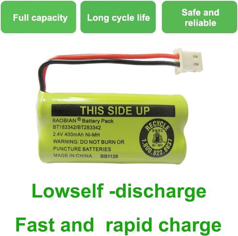 بطارية BAOBIAN BAOBIAN 2.4V 400mAh بدون أسلاك للمنزل متوافق مع AT&T BT162342 BT-162342 BT166342 BT-166342 BT-266342 BT183342 BT-183342 BT-283342 BT-283342 VTech CS6329 CS6114 CS6419(3 in Kuwait