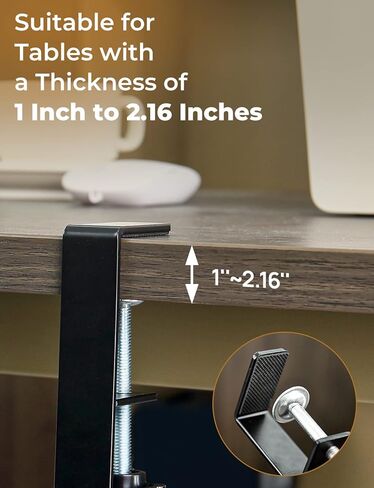 yamagahome Under Desk Cable Management Tray, 14"-21" Retractable Cord Organizer for Desk, No Drill Cable Tray Basket for Wire Management, Sturdy Metal Cable Management with Clamp for Home Office in Kuwait