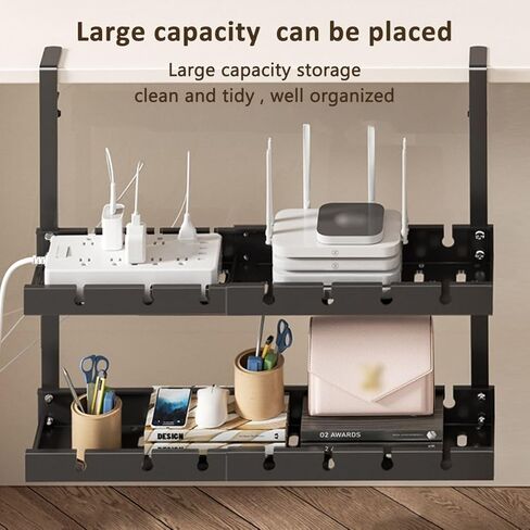 Holotap صينية إدارة الكابلات ذات الطبقة المزدوجة أسفل المكتب، صينية إدارة كابلات بدون حفر للمكتب، قابلة للتعديل من 12.5 بوصة إلى 21.6 بوصة، حامل سلك قطاع الطاقة قابل للسحب لإدارة الأسلاك in Kuwait