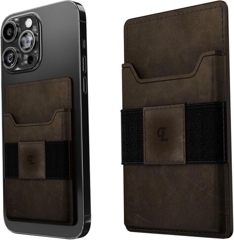 Groove Life Black Leather Groove Wallet Go - Men's Minimalist Interchangeable microsuction technology Credit Card Holder with Magsafe, cash strap. Lifetime Coverage in Kuwait
