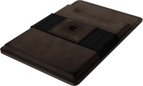 Groove Life Black Leather Groove Wallet Go - Men's Minimalist Interchangeable microsuction technology Credit Card Holder with Magsafe, cash strap. Lifetime Coverage in Kuwait
