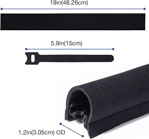 حافظة إدارة الكابلات من جوتو، نظام مُنظِم ٍلسك مصنوع من النيوبرين القابل للقطع، غطاء سلك ملفوف مرن لمكتب الكمبيوتر أو المكتب أو المسرح المنزلي. in Kuwait