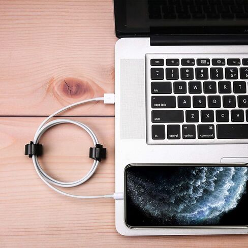 حافظة إدارة الكابلات من جوتو، نظام مُنظِم ٍلسك مصنوع من النيوبرين القابل للقطع، غطاء سلك ملفوف مرن لمكتب الكمبيوتر أو المكتب أو المسرح المنزلي. in Kuwait