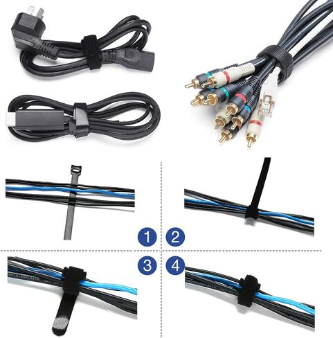 حافظة إدارة الكابلات من جوتو، نظام مُنظِم ٍلسك مصنوع من النيوبرين القابل للقطع، غطاء سلك ملفوف مرن لمكتب الكمبيوتر أو المكتب أو المسرح المنزلي. in Kuwait