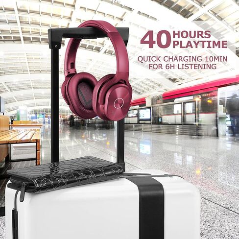 ZIHNIC Active Noise Cancelling Headphones, 40H Playtime Wireless Bluetooth Headset with Deep Bass Hi-Fi Stereo Sound,Comfortable Earpads for Travel/Home/Office (Rose Gold) in Kuwait