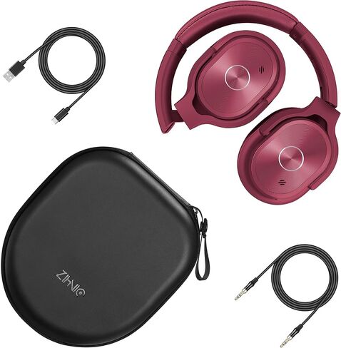 ZIHNIC Active Noise Cancelling Headphones, 40H Playtime Wireless Bluetooth Headset with Deep Bass Hi-Fi Stereo Sound,Comfortable Earpads for Travel/Home/Office (Rose Gold) in Kuwait
