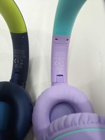 iClever HS22 2-Pack Kids Headphones with Sharing Splitter for School Travel | SafeSound Tech3.0, Share Audio, Tangle-Free, 3.5mm Jack, Foldable, Stereo Sound, Wired Headphones for Kids, Green & Blue in Kuwait
