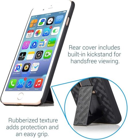 جراب Aduro Holster لهاتف iPhone 8 Plus/iPhone 7 Plus (5.5 بوصة) جراب بهيكل نحيف مع مسند مدمج + جراب بمشبك حزام دوار لهاتف Apple iPhone 8 Plus وiPhone 7 Plus فقط in Kuwait