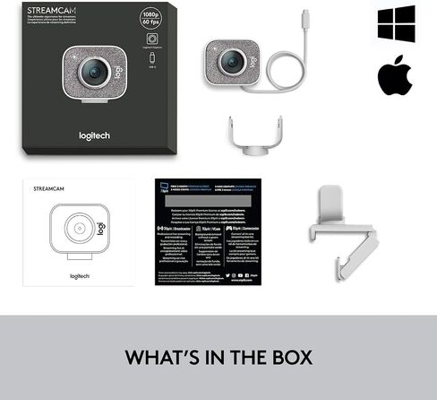 Logitech StreamCam, Live Streaming Webcam, Full 1080p HD 60fps Vertical Video, Smart auto Focus and Exposure- White (Renewed) in Saudi Arabia