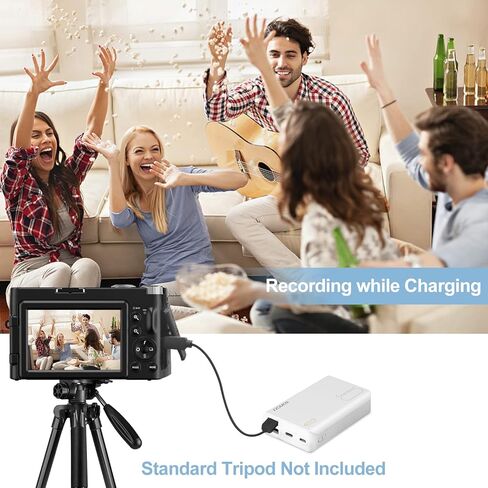 Digital Camera HD 1080P Video Camera Vlogging Camera for YouTube with Webcam, 3.0 Inch Flip Screen Compact Camera with 16X Digital Zoom, 2 Batteries in Kuwait