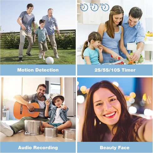 Digital Camera HD 1080P Video Camera Vlogging Camera for YouTube with Webcam, 3.0 Inch Flip Screen Compact Camera with 16X Digital Zoom, 2 Batteries in Kuwait