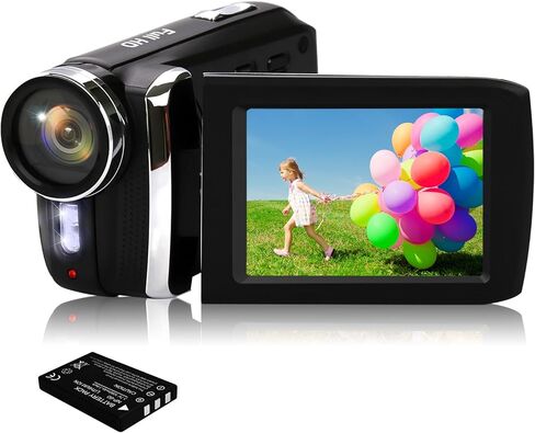 هيجومن كاميرا فيديو فل اتش دي 2.7 كيه 36.0 ميجابكسل لمدونات الفيديو لليوتيوب وتيك توك 2.8 انش بشاشة LCD للاطفال والمراهقين والطلاب والمبتدئين وكبار السن in Kuwait