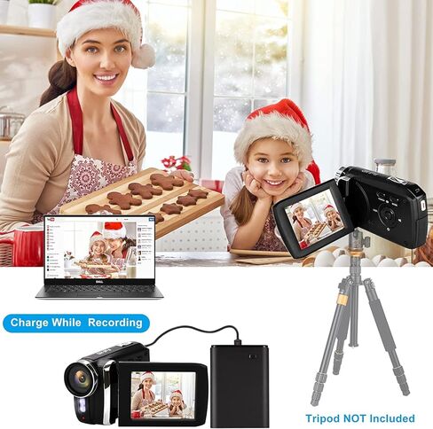 هيجومن كاميرا فيديو فل اتش دي 2.7 كيه 36.0 ميجابكسل لمدونات الفيديو لليوتيوب وتيك توك 2.8 انش بشاشة LCD للاطفال والمراهقين والطلاب والمبتدئين وكبار السن in Kuwait