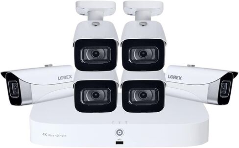 نظام كاميرا المراقبة Lorex Fusion 4K مع 2 تيرابايت NVR - نظام أمان منزلي سلكي 8 قنوات PoE مع 6 كاميرات معدنية - كشف الحركة، رؤية ليلية ملونة، مراقبة خارجية مقاومة للطقس in Kuwait