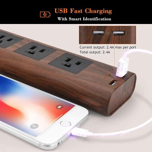 Power Strip 10Ft, JACKYLED Surge Protector with 3 Outlets and 2 USB Ports in Kuwait