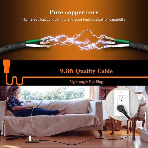 Power Strip 10Ft, JACKYLED Surge Protector with 3 Outlets and 2 USB Ports in Kuwait